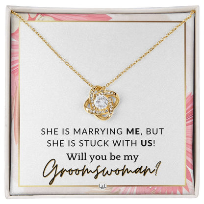 Groomswoman Proposal - Gift From Groom - Will You Be My Groomswoman - Wedding Party Accessories , Pink Floral and Boho Wedding Theme - Liliana and Liam