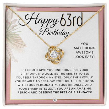 63rd Birthday Gift For Her - Necklace For 63 Year Old - Beautiful Woman's Birthday Pendant Jewelry - Liliana and Liam