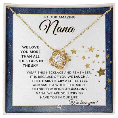 Our Nana Gift - Meaningful Necklace - Great For Mother's Day, Christmas, Her Birthday, Or As An Encouragement Gift - Liliana and Liam