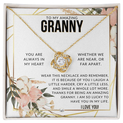Granny Gift - Beautiful Women's Pendant - From Granddaughter, Grandson, Grandkids - Great For Mother's Day, Christmas, or Birthday - Liliana and Liam