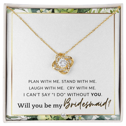 Bridesmaid Proposal - Wedding Party Jewelry Accessory From Bride - Be My Bridesmaid , White and Green, Eucalyptus Wedding - Liliana and Liam
