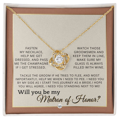 Matron of Honor Proposal Gift - Unique Be My MOH Gift From Bride - I Need You - Wedding Party , Terracotta, Rust And Gold Wedding Theme - Liliana and Liam