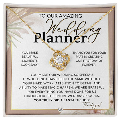 Wedding Event Planner Gift - Thank You From The Couple - Gratitude Gift, Token of Appreciation , Pink Floral and Boho Wedding Theme - Liliana and Liam
