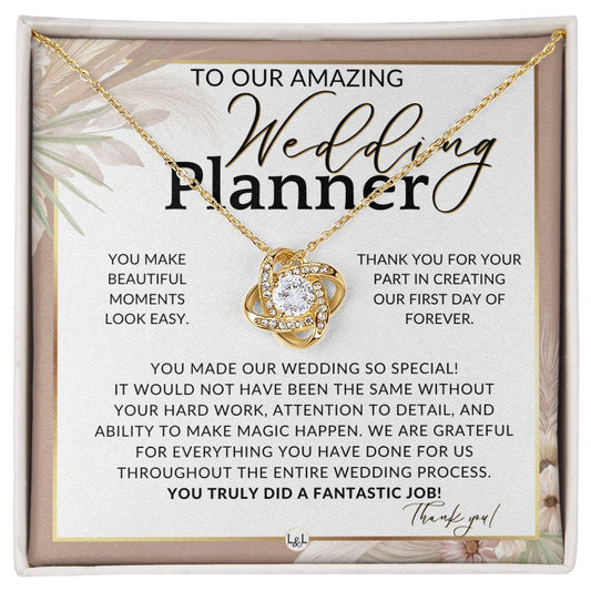 Wedding Event Planner Gift - Thank You From The Couple - Gratitude Gift, Token of Appreciation , Pink Floral and Boho Wedding Theme - Liliana and Liam