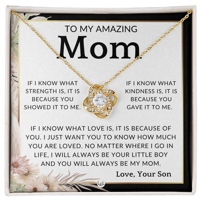 Gift for Mom, From Son - Because You - To Mother, From Son - Beautiful Women's Pendant Necklace - Great For Mother's Day, Christmas, or Her Birthday - Liliana and Liam