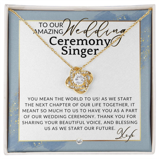 Wedding Ceremony Singer - Great Thank You Gift From Bride and Groom - Gratitude & Appreciation , Dusty Blue And Gold Wedding Theme - Liliana and Liam