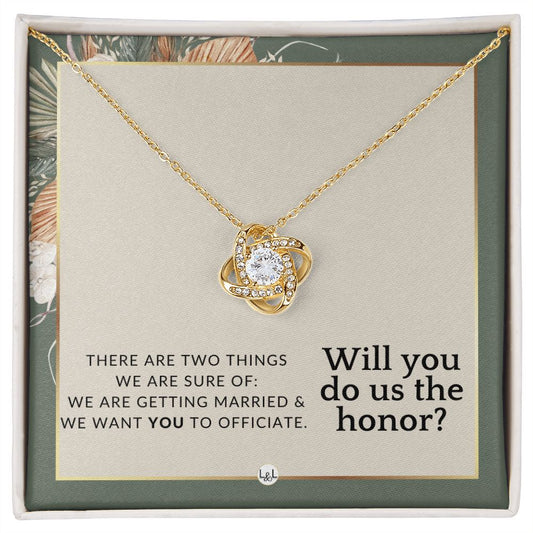 Wedding Officiant Proposal - Female Wedding Officiant, Pastor, Celebrants - Do Us The Honor , Sage Green & Boho Wedding Theme - Liliana and Liam