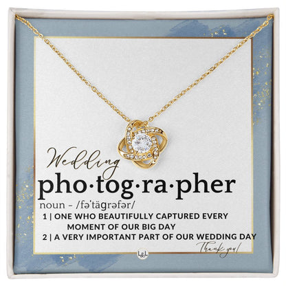 Wedding Photographer Gift - Thank You From Bride & Groom - Gratitude Gift, Token of Appreciation , Dusty Blue And Gold Wedding Theme - Liliana and Liam