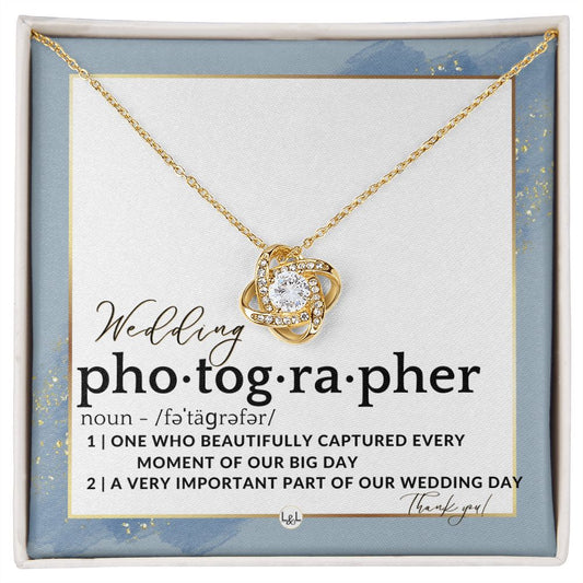 Wedding Photographer Gift - Thank You From Bride & Groom - Gratitude Gift, Token of Appreciation , Dusty Blue And Gold Wedding Theme - Liliana and Liam