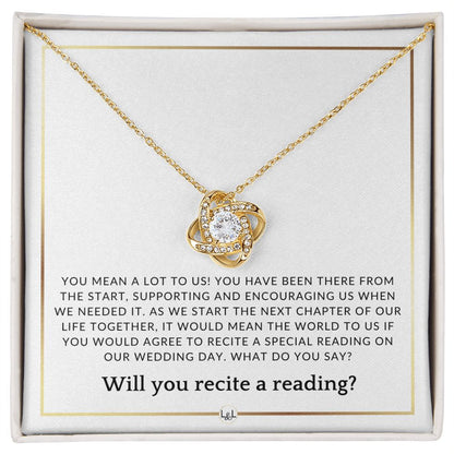 Wedding Ceremony Reader Proposal - Elegant White and Gold Wedding Theme - Liliana and Liam