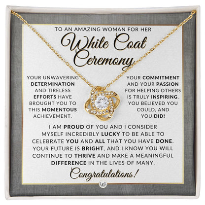 White Coat Ceremony Necklace for the Aspiring Medical Professional - Graduation Gift Idea For Her - Liliana and Liam