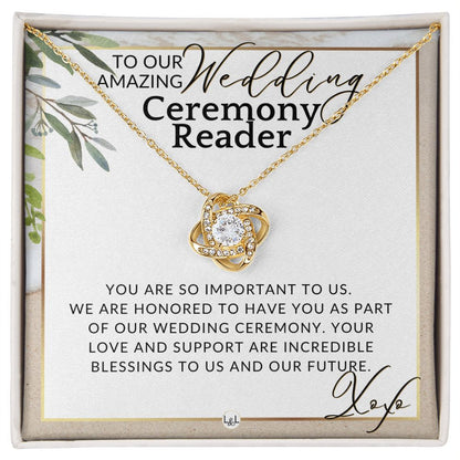 Wedding Ceremony Reader - Great Thank You Gift From Bride and Groom - Gratitude & Appreciation , Beach and Destination Wedding Theme - Liliana and Liam