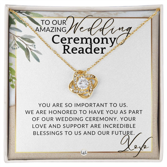 Wedding Ceremony Reader - Great Thank You Gift From Bride and Groom - Gratitude & Appreciation , Beach and Destination Wedding Theme - Liliana and Liam