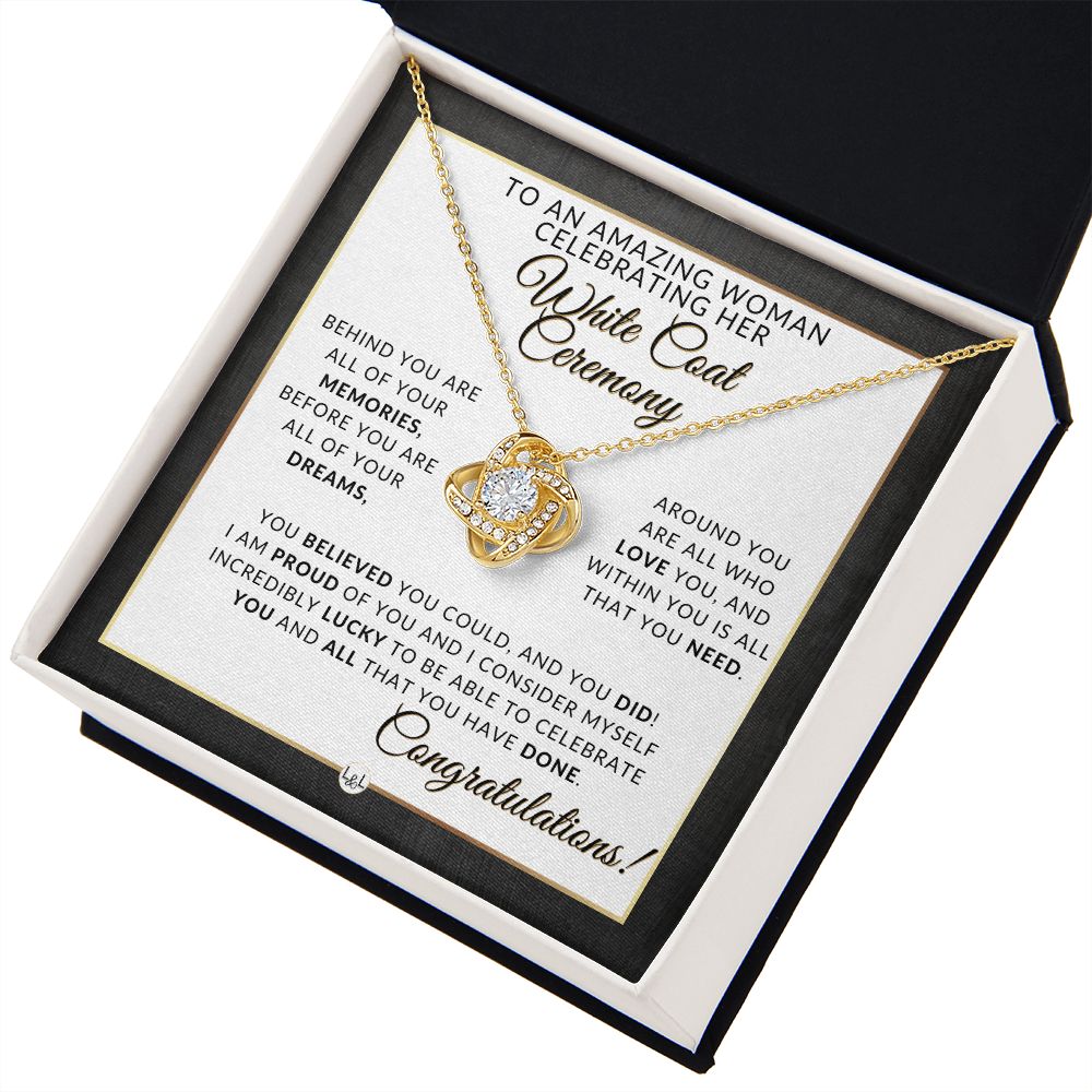 White Coat Ceremony Necklace for the Aspiring Medical Professional - Pharmacy School, Nurse, Dentist, Veterinarian, Physical Therapy - 2024 Graduation Gift Idea For Her