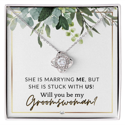 Groomswoman Proposal - Gift From Groom - Will You Be My Groomswoman - Wedding Party Accessories , White and Green, Eucalyptus Wedding - Liliana and Liam