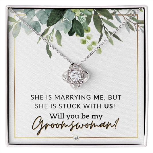 Groomswoman Proposal - Gift From Groom - Will You Be My Groomswoman - Wedding Party Accessories , White and Green, Eucalyptus Wedding - Liliana and Liam