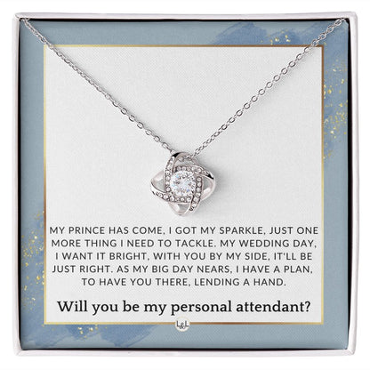 Wedding Personal Attendant Proposal - Will You Be My Helper, Bridal Concierge, Lady in Waiting , Dusty Blue And Gold Wedding Theme - Liliana and Liam