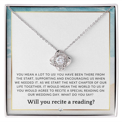 Wedding Ceremony Reader Proposal - Will You Read At Our Wedding - From The Bride and The Groom , Beach and Destination Wedding Theme - Liliana and Liam