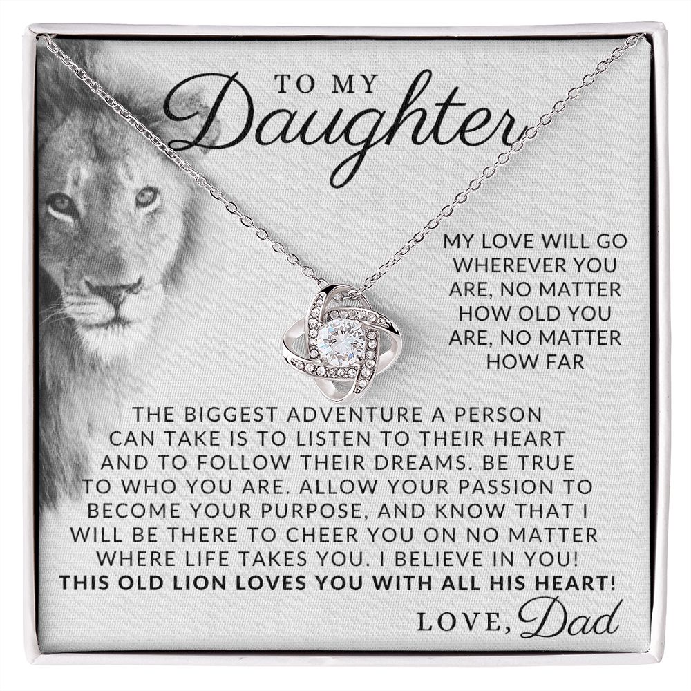 With All My Heart - To My Daughter (From Dad) - Father to Daughter Necklace - Christmas Gifts, Birthday Present, Graduation Gift, Valentine's Day