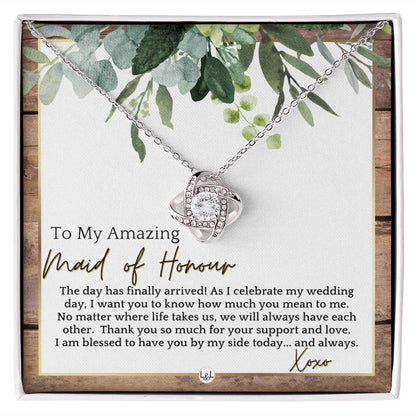 Maid of Honour Gift - On My Wedding Day - Great Wedding Party Thank You Gift From The Bride , Rustic and Wood Wedding Theme - Liliana and Liam