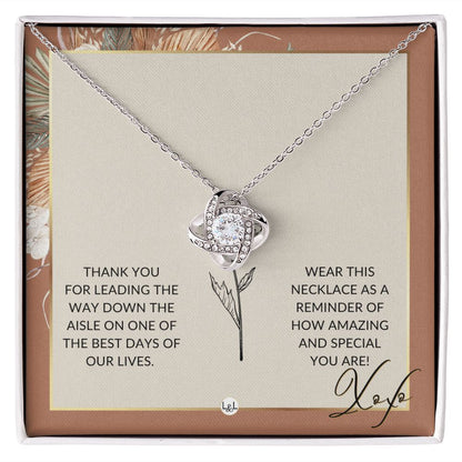 Flower Girl Necklace - Wedding Party Thank You Gift - Gratitude Gift, Token of Appreciation , Terracotta, Rust And Gold Wedding Theme - Liliana and Liam
