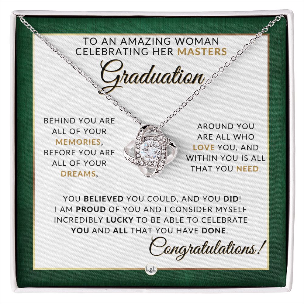 Mastering Success: Graduation Necklace for Women Who've Completed Their Master's Degree - Master's Graduation Gifts For Her - 2024 Graduation Gift Idea For Her