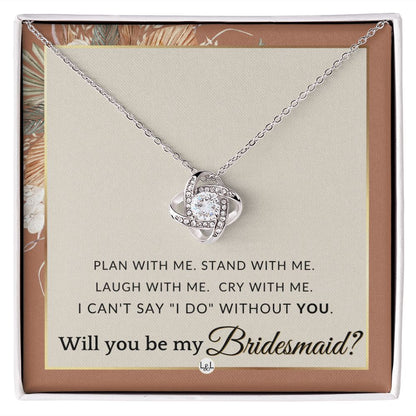 Bridesmaid Proposal, Custom Name - Wedding Party Jewelry Accessory From Bride - Be My Bridesmaid , Terracotta, Rust And Gold Wedding Theme - Liliana and Liam