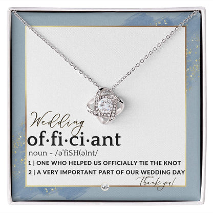 Officiant Gift - Thank You Gift For Female Wedding Officiant, Pastor - Thank You For Marrying Us , Dusty Blue And Gold Wedding Theme - Liliana and Liam