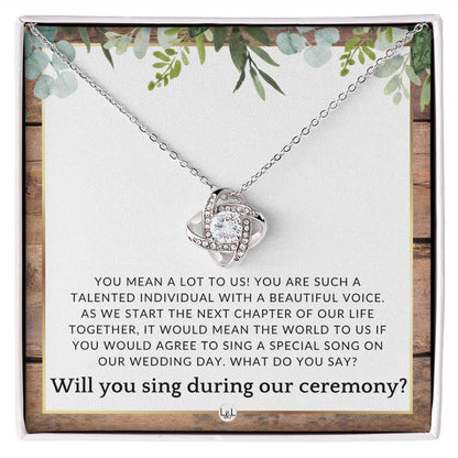 Wedding Ceremony Singer Proposal - Will You Sign At Our Wedding - From The Bride and The Groom , Rustic and Wood Wedding Theme - Liliana and Liam