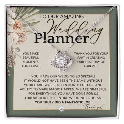 Wedding Event Planner Gift - Thank You From The Couple - Gratitude Gift, Token of Appreciation , Sage Green & Boho Wedding Theme - Liliana and Liam