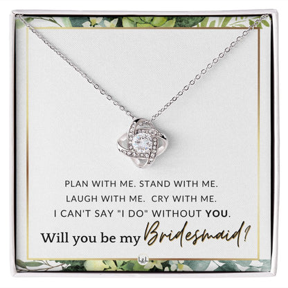 Bridesmaid Proposal - Wedding Party Jewelry Accessory From Bride - Be My Bridesmaid , White and Green, Eucalyptus Wedding - Liliana and Liam