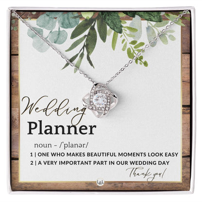 Wedding Event Planner Gift - Thank You From Bride & Groom - Gratitude Gift, Token of Appreciation , Rustic and Wood Wedding Theme - Liliana and Liam
