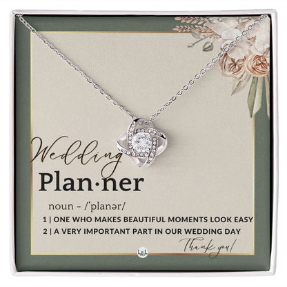 Wedding Event Planner Gift - Thank You From Bride & Groom - Gratitude Gift, Token of Appreciation , Sage Green & Boho Wedding Theme - Liliana and Liam