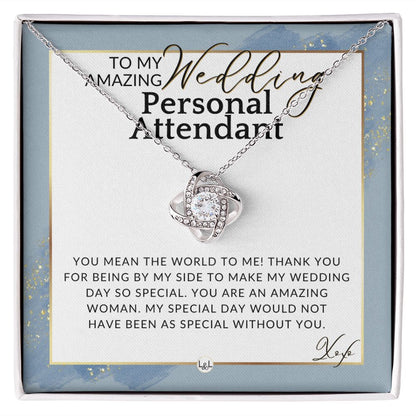 Wedding Personal Attendant Thank You Gift - Wedding Helper, Bridal Concierge, Lady in Waiting , Dusty Blue And Gold Wedding Theme - Liliana and Liam