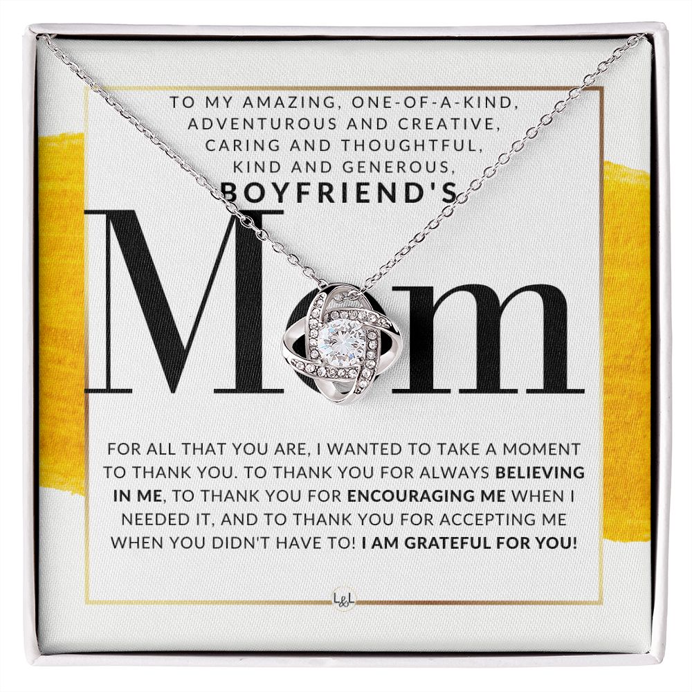 My Boyfriend's Mom Necklace - Great For Mother's Day, Christmas, Her Birthday, Or As An Encouragement Gift