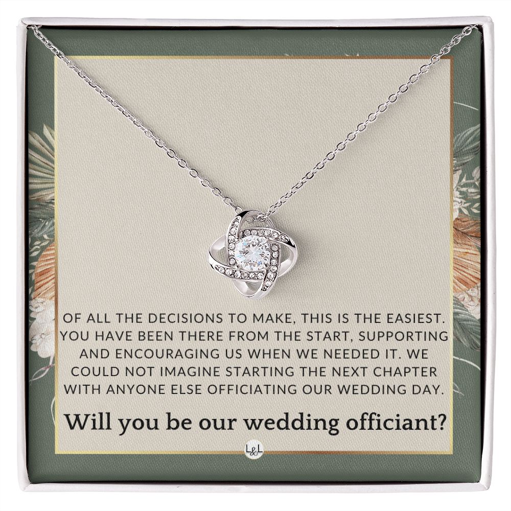 Wedding Officiant Proposal - Female Wedding Officiant, Pastor, Celebrants- Of All The Decisions , Sage Green & Boho Wedding Theme