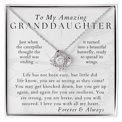 Spread Your Wings - Granddaughter Necklace - Gift from Grandpa, Grandma - Birthday, Graduation, Valentines, Christmas Gifts