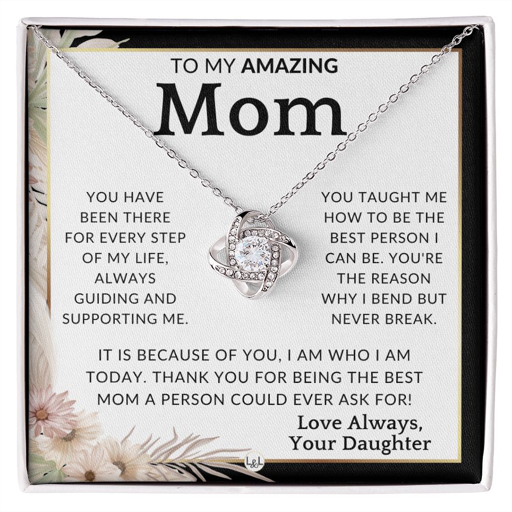 Gift for Mom - Every Step - To Mother, From Daughter - Beautiful Women's Pendant Necklace - Great For Mother's Day, Christmas, or Her Birthday