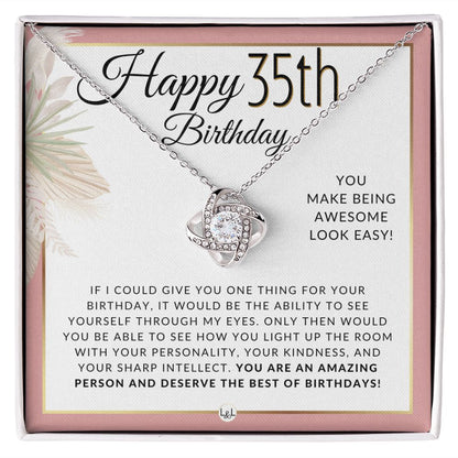 35th Birthday Gift For Her - Necklace For 35 Year Old - Beautiful Woman's Birthday Pendant Jewelry - Liliana and Liam