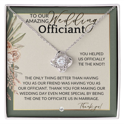 Officiant Gift - Thank You Thank You For Marrying Us - Female Wedding Officiant or Pastor Gift , Sage Green & Boho Wedding Theme - Liliana and Liam
