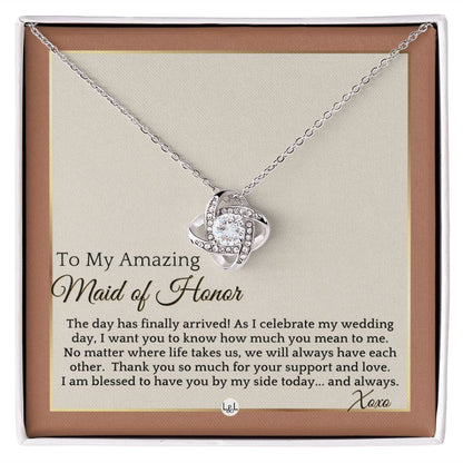 Maid of Honor Gift - MOH On My Wedding Day - Great Wedding Party Thank You Gift From The Bride , Terracotta, Rust And Gold Wedding Theme - Liliana and Liam