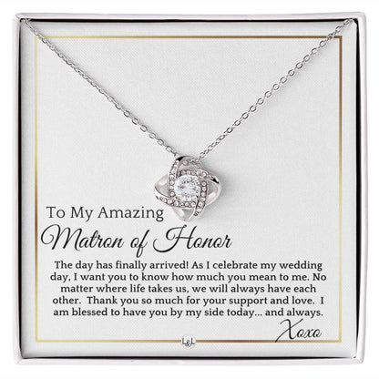 Matron of Honor Gift - On My Wedding Day - Wedding Party Thank You Gift - Elegant White and Gold Wedding Theme - Liliana and Liam
