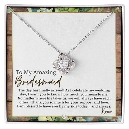 Bridesmaid Gift - On My Wedding Day From Bride - Wedding Party Thank You Jewelry Accessories , Rustic and Wood Wedding Theme - Liliana and Liam