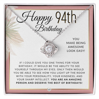 94th Birthday Gift For Her - Necklace For 94 Year Old - Beautiful Woman's Birthday Pendant Jewelry - Liliana and Liam