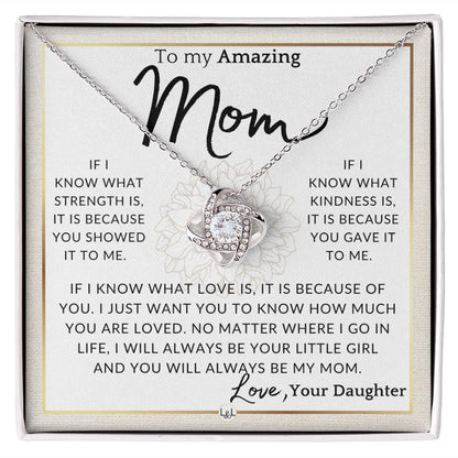 Gift for Mom - Because You - To My Mother, From Daughter - A Beautiful Women's Pendant Necklace - Great For Mother's Day, Christmas, or Her Birthday