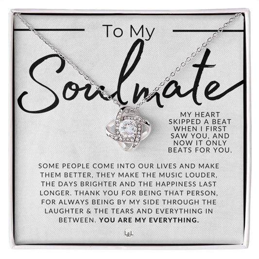 My Soulmate, My Everything - Thoughtful and Romantic Gift for Her - Soulmate Necklace - Christmas, Valentine's, Birthday or Anniversary Gifts
