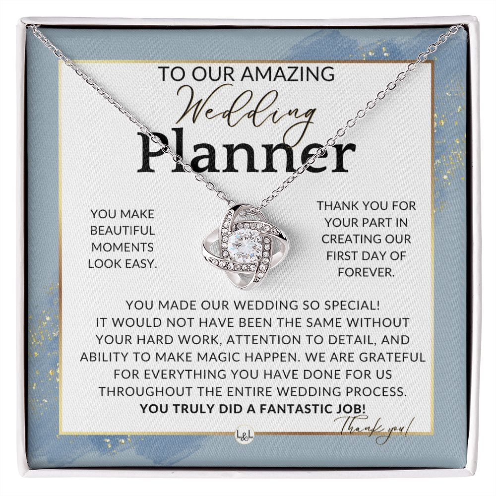 Wedding Event Planner Gift - Thank You From The Couple - Gratitude Gift, Token of Appreciation , Dusty Blue And Gold Wedding Theme
