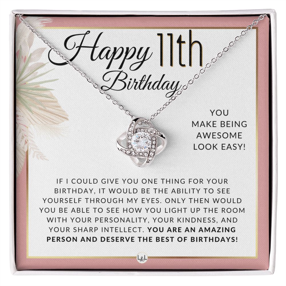 11th Birthday Gift For Her - Necklace For 11 Year Old Birthday - Beautiful Preteen Girl Birthday Pendant
