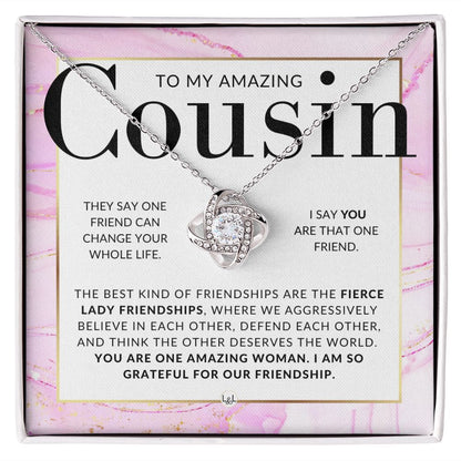 Gift For Amazing Female Cousin - Pendant Necklace Present For Girl Cousin - Great For Christmas, Her Birthday, Or As An Encouragement Gift - Liliana and Liam