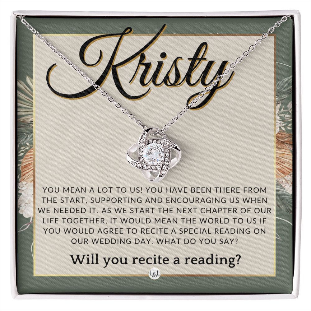 Wedding Ceremony Reader Proposal, Custom Name - Will You Read At Our Wedding - From The Couple , Sage Green & Boho Wedding Theme